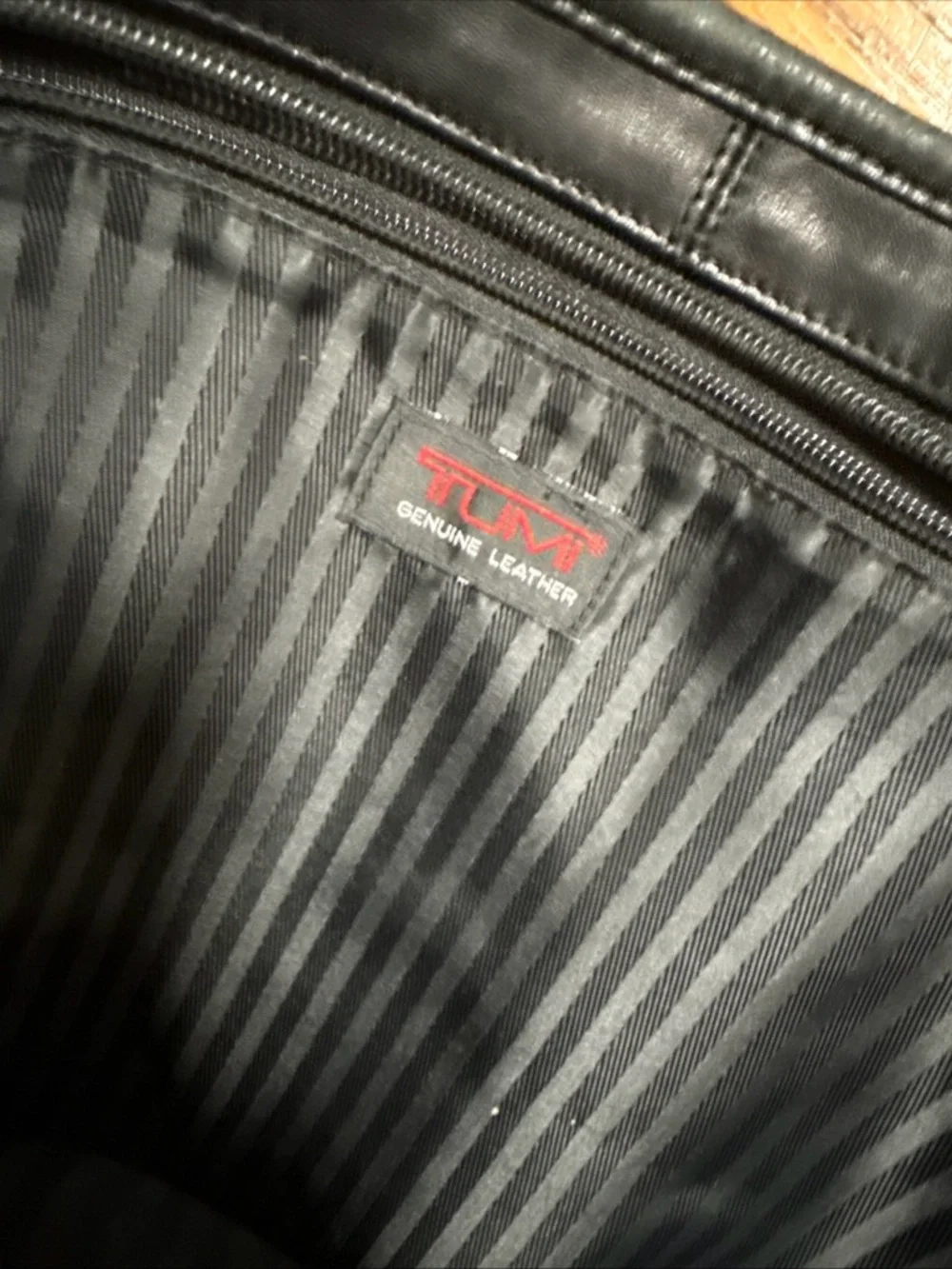 TUMI 9603D3 Leather 2-Way Briefcase Business Bag Black Slim Used